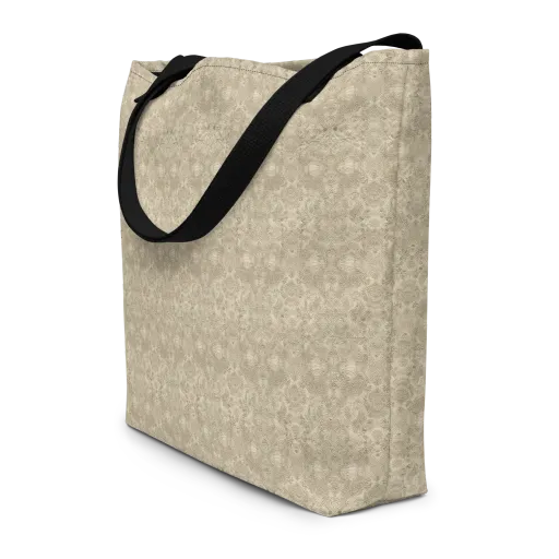 Parchment Paisley on a Large Tote Bag W/ Pocket