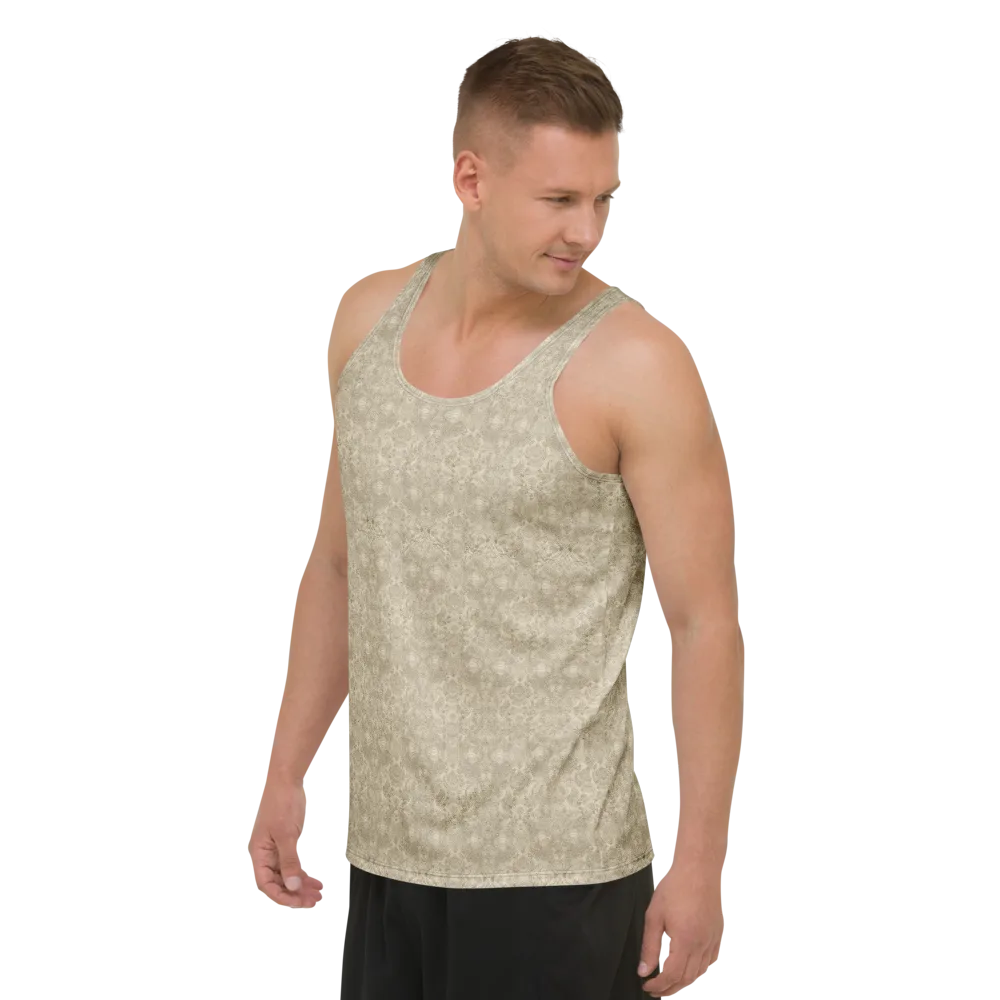 Parchment Paisley on Men's Tank Top — Left Front