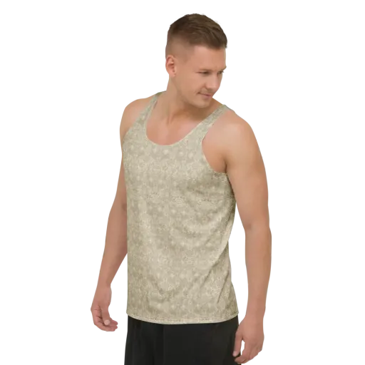 Parchment Paisley on a Men's Tank Top