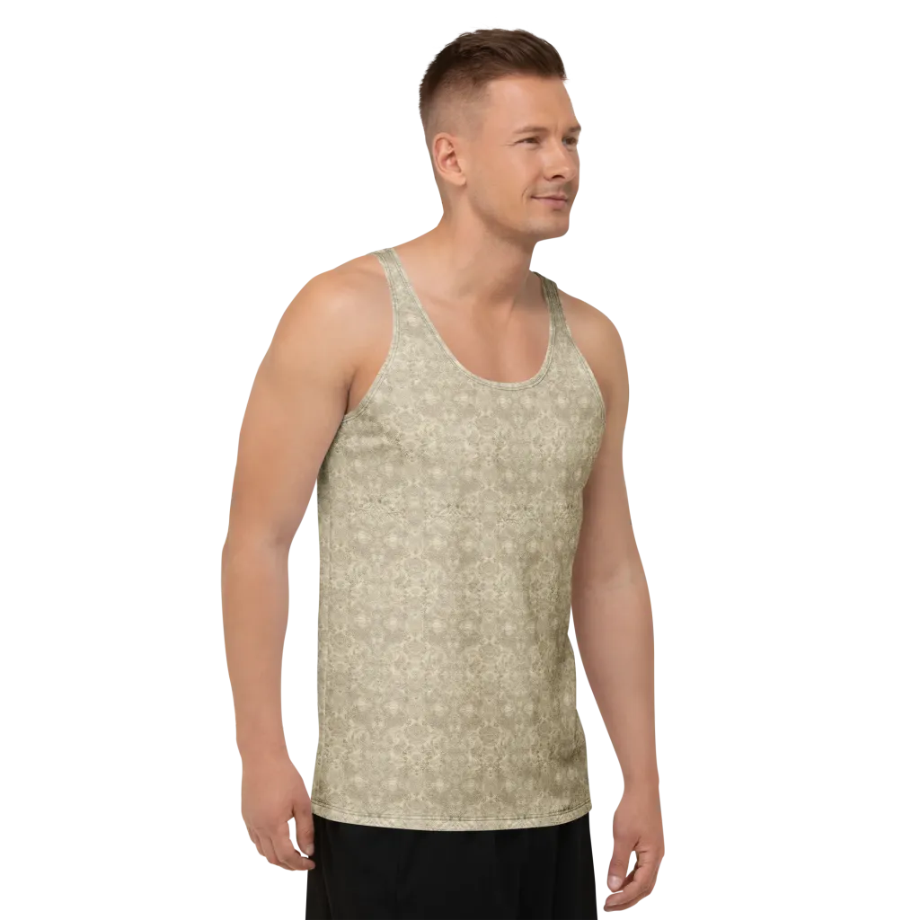 Parchment Paisley on Men's Tank Top — Right Front