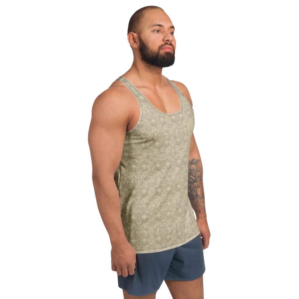Parchment Paisley on Men's Tank Top — Right Front