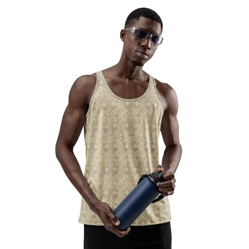 Parchment Paisley on Men's Tank Top — Front