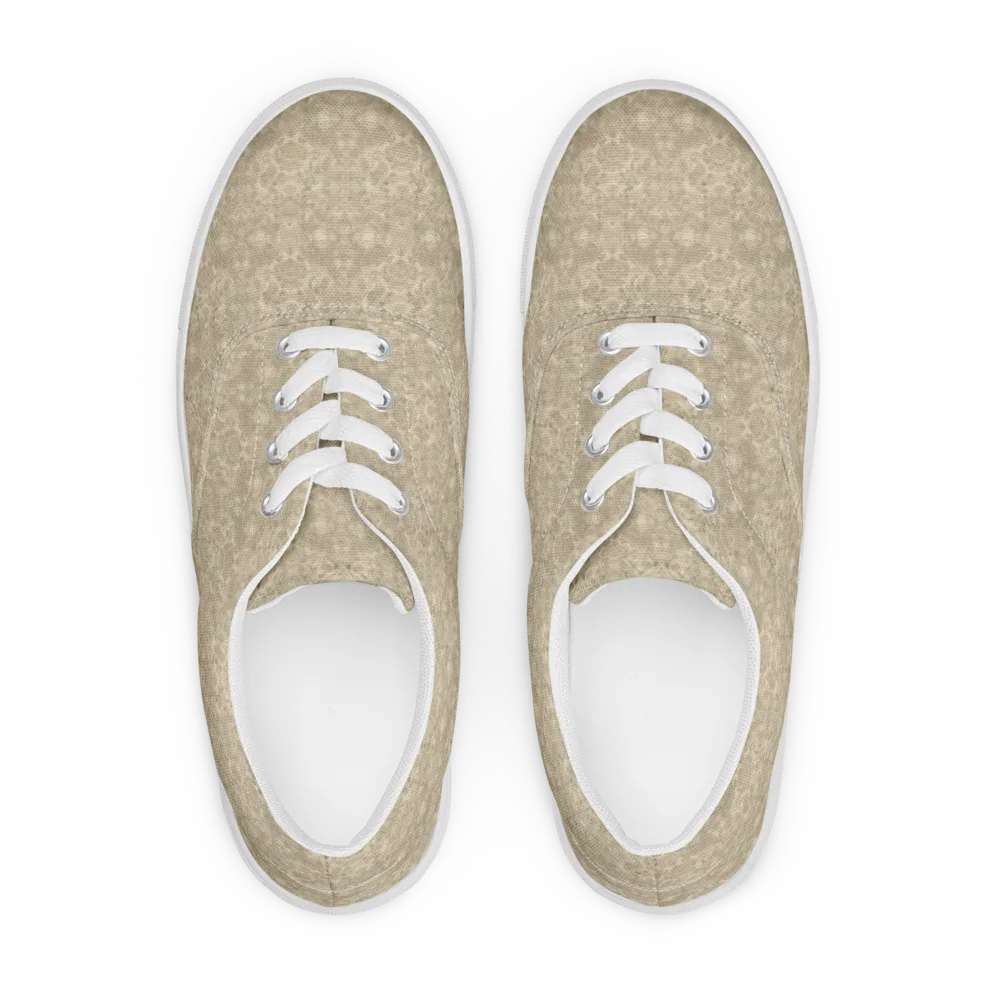 Parchment Paisley on Men's Lace-Up Canvas Shoes — Front