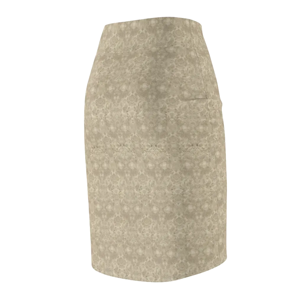 Parchment Paisley on Pencil Skirt — Back Side