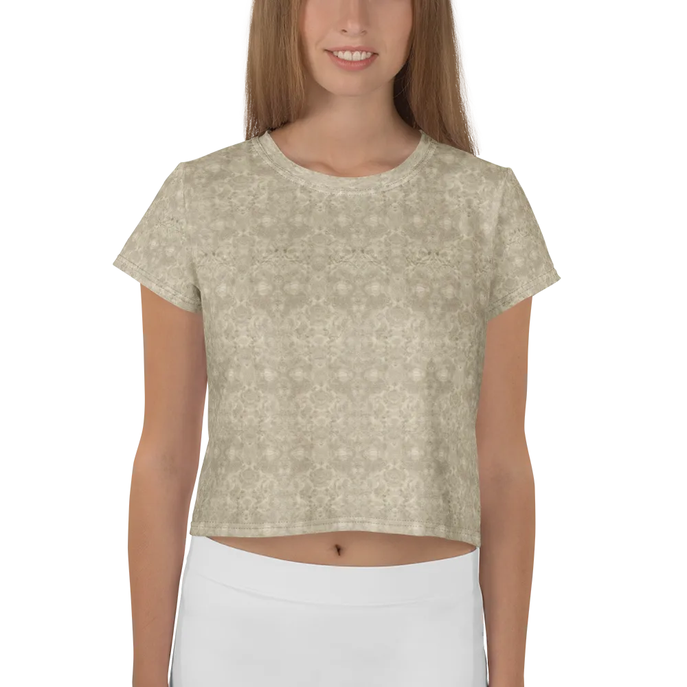 Parchment Paisley on Crop Tee — Front