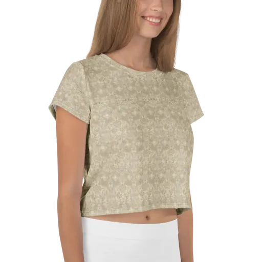 Parchment Paisley on a Crop Tee