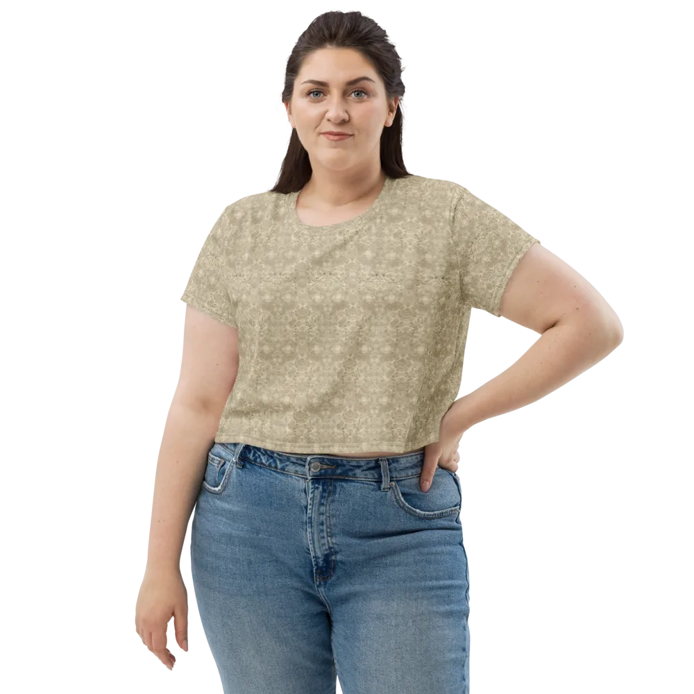 Parchment Paisley on Crop Tee — Front