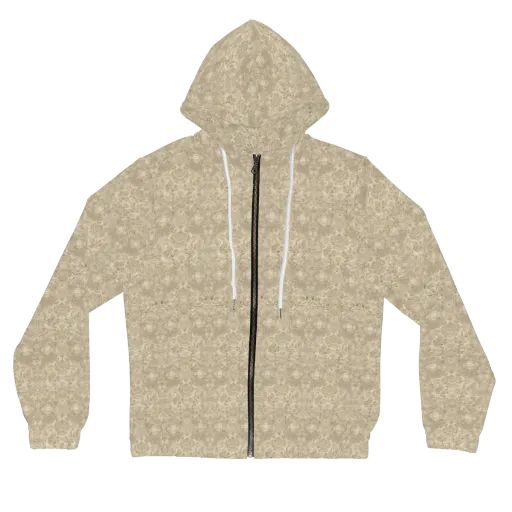 Parchment Paisley on a Women's Full-Zip Hoodie