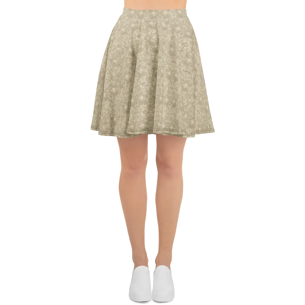 Parchment Paisley on Skater Skirt — Front