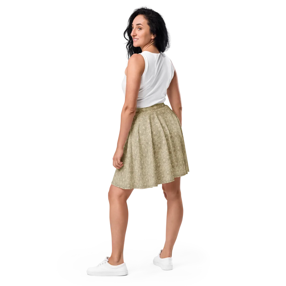 Parchment Paisley on Skater Skirt — Back