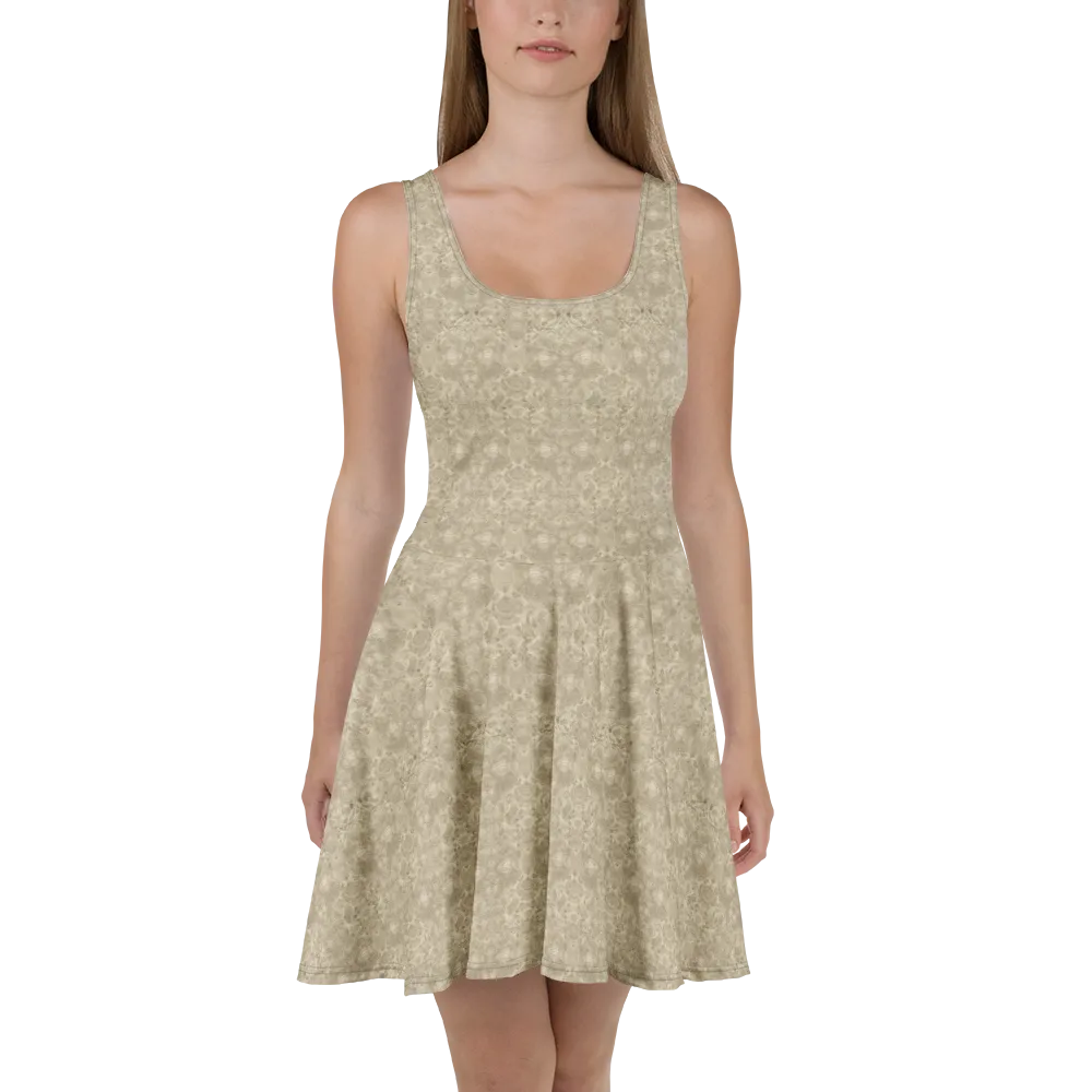 Parchment Paisley on Skater Dress — Front