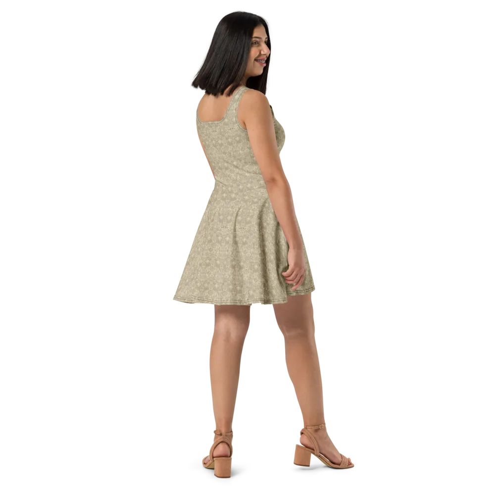 Parchment Paisley on Skater Dress — Right