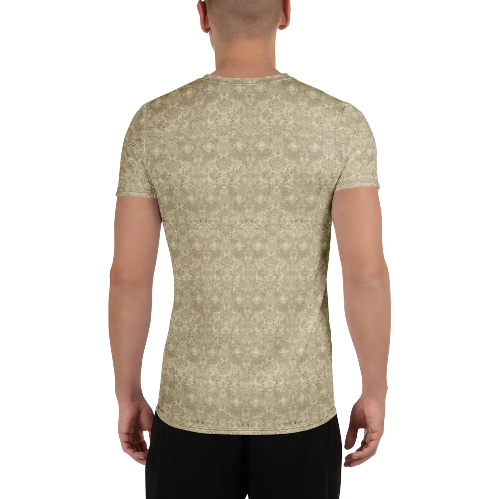 Parchment Paisley on Men's Athletic T-Shirt — Back