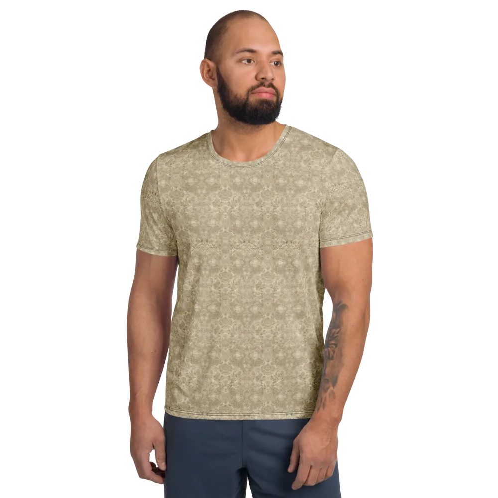 Parchment Paisley on Men's Athletic T-Shirt — Front