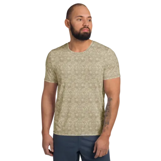 Parchment Paisley on a Men's Athletic T-Shirt
