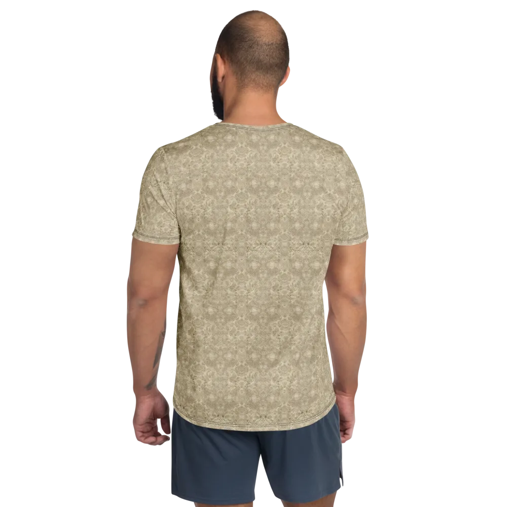 Parchment Paisley on Men's Athletic T-Shirt — Back