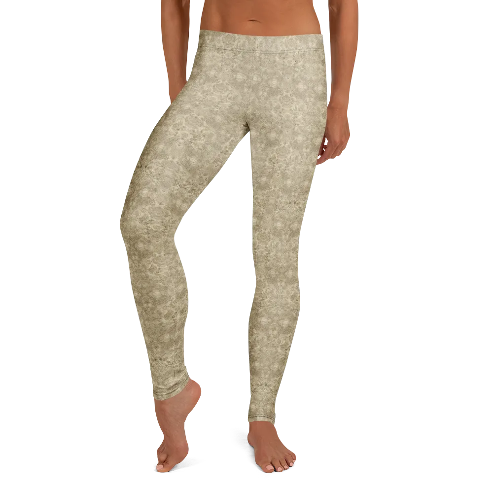 Parchment Paisley on Leggings — Front