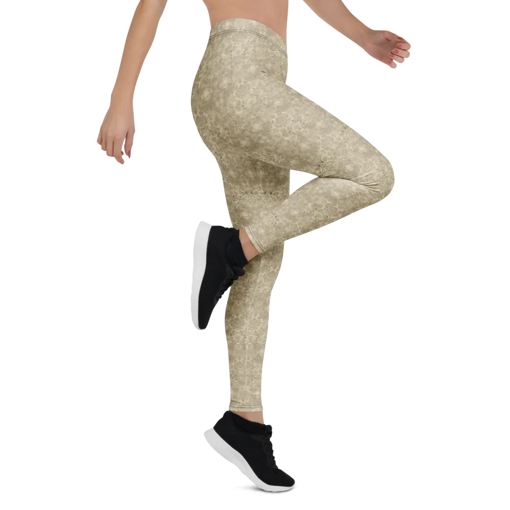 Parchment Paisley on Leggings — Right
