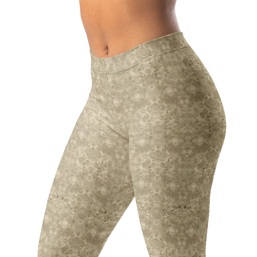 Parchment Paisley on Leggings — Left Front