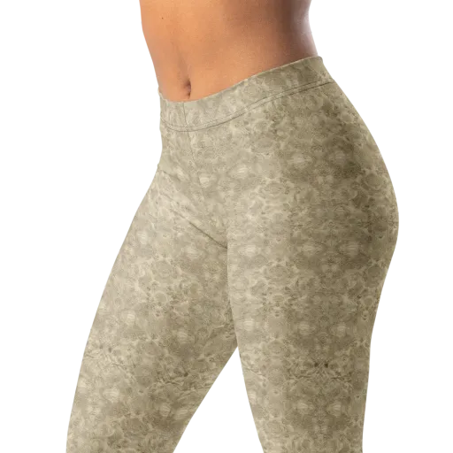 Parchment Paisley on a Leggings
