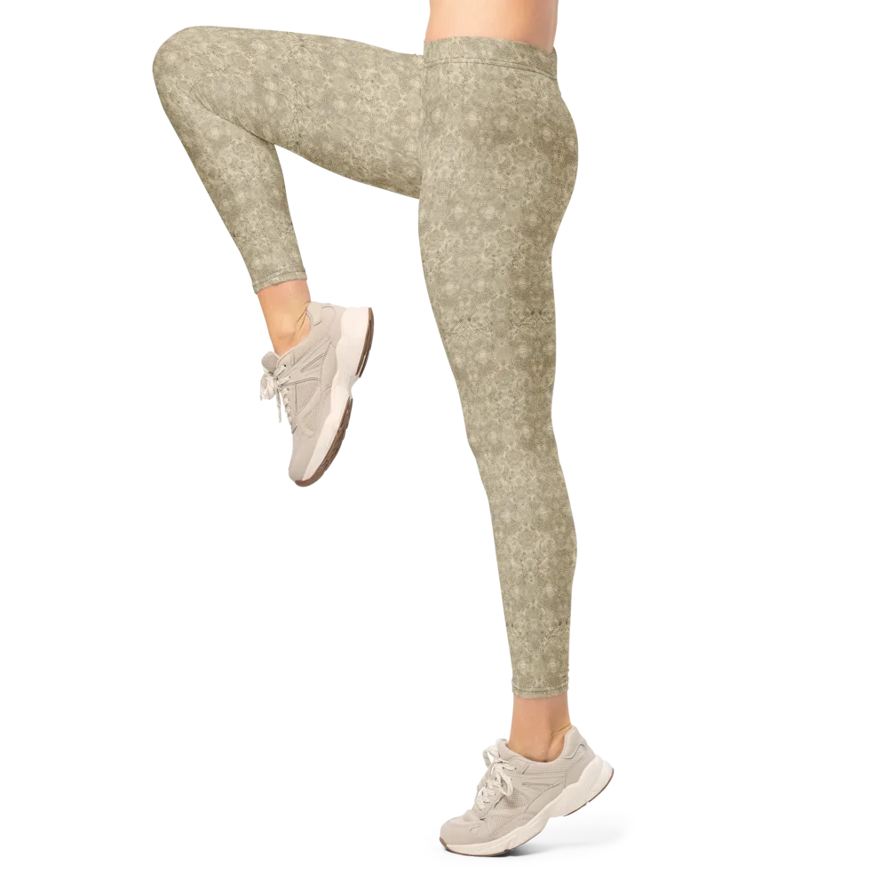 Parchment Paisley on Leggings — Left