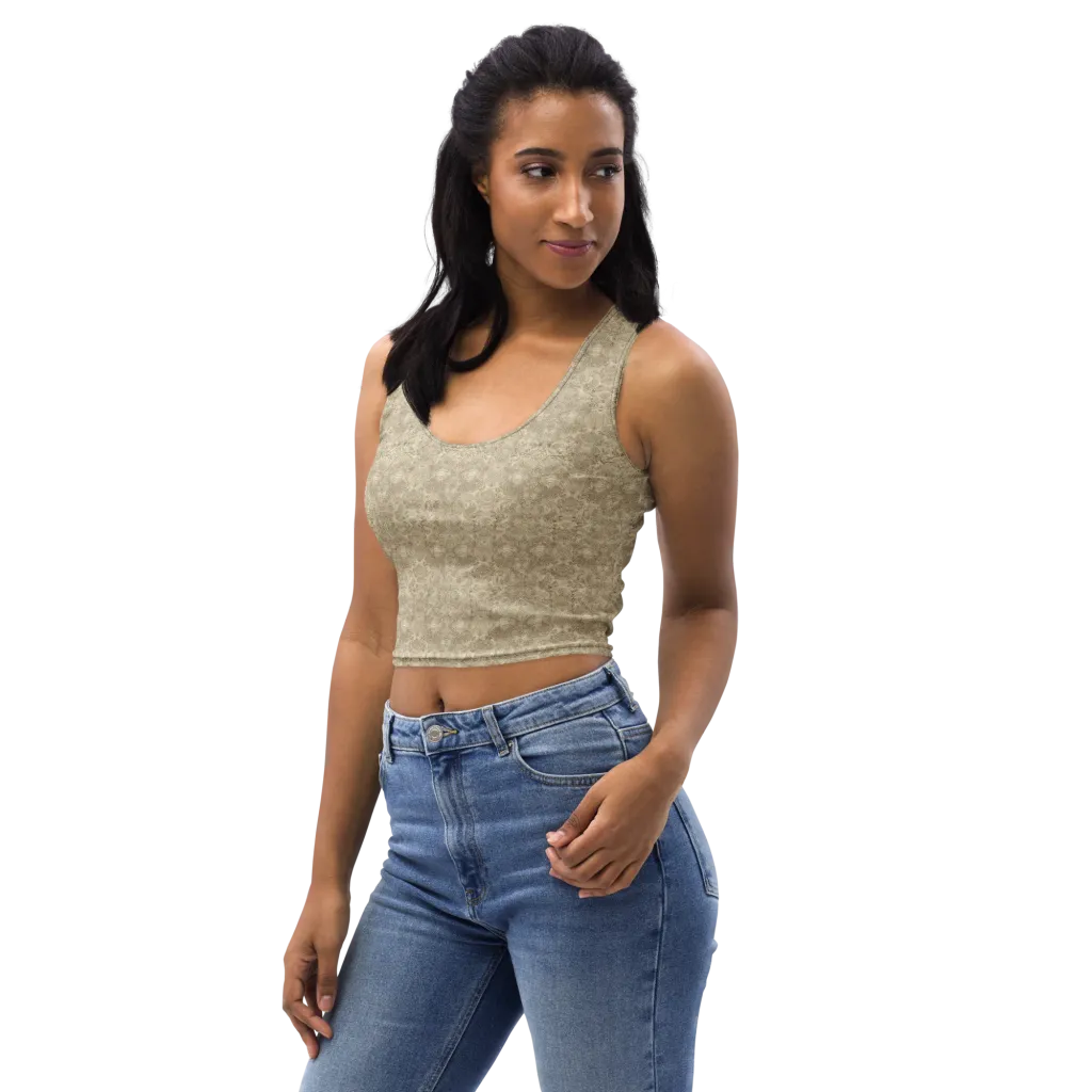 Parchment Paisley on Crop Top — Left Front