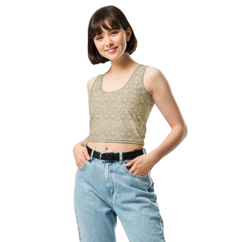 Parchment Paisley on Crop Top — Front