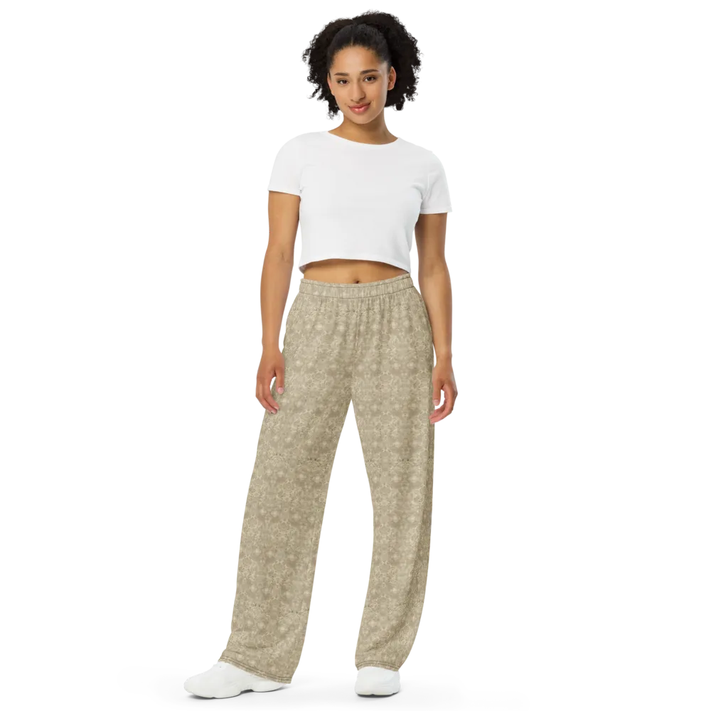 Parchment Paisley on Wide-Leg Pants — Front