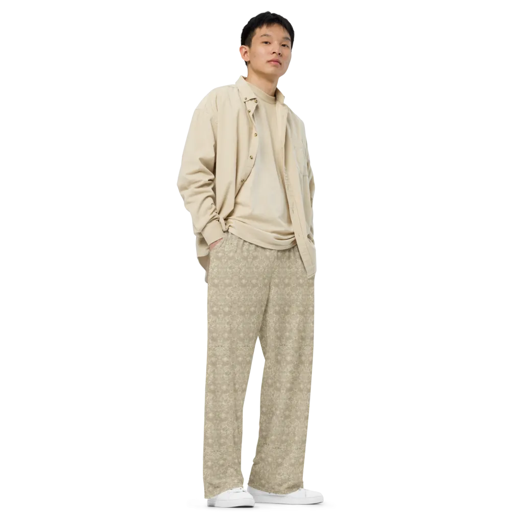 Parchment Paisley on Wide-Leg Pants — Right Front