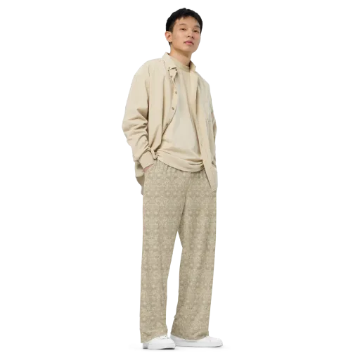 Parchment Paisley on a Wide-Leg Pants