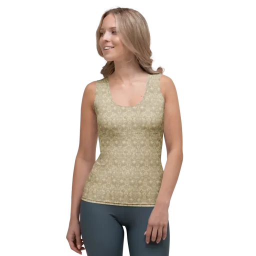 Parchment Paisley on a Women's Tank Top
