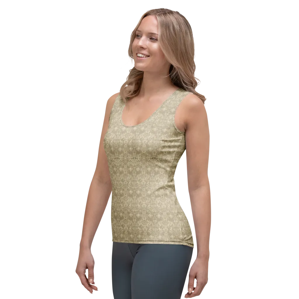 Parchment Paisley on Women's Tank Top — Left Front