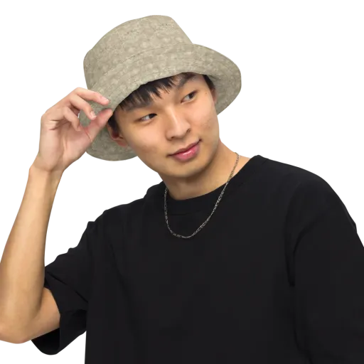 Parchment Paisley on a Reversible Bucket Hat
