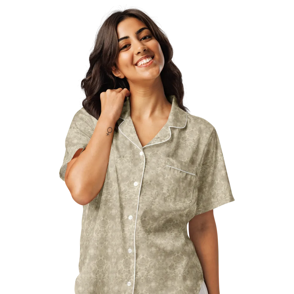 Parchment Paisley on Women's Short Sleeve Pajama Top — Front