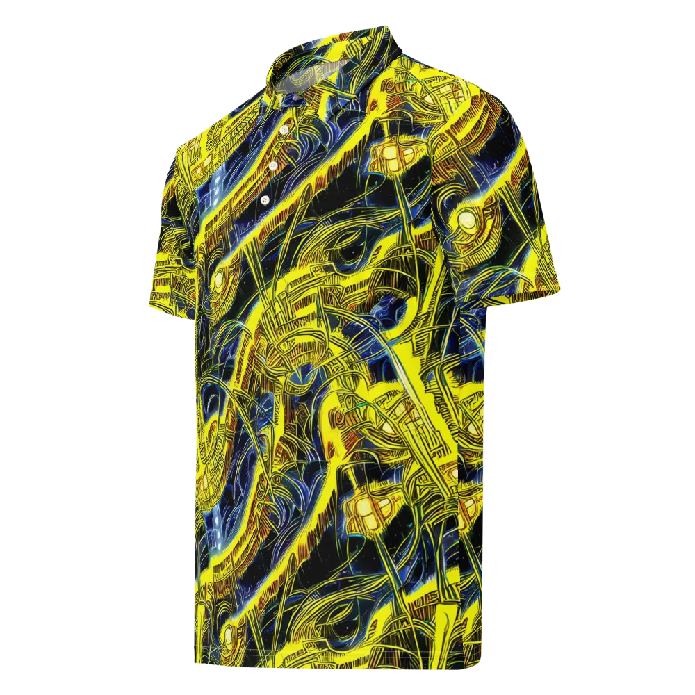 Solar Machine on Men's Slim Fit Polo Shirt — Left Front