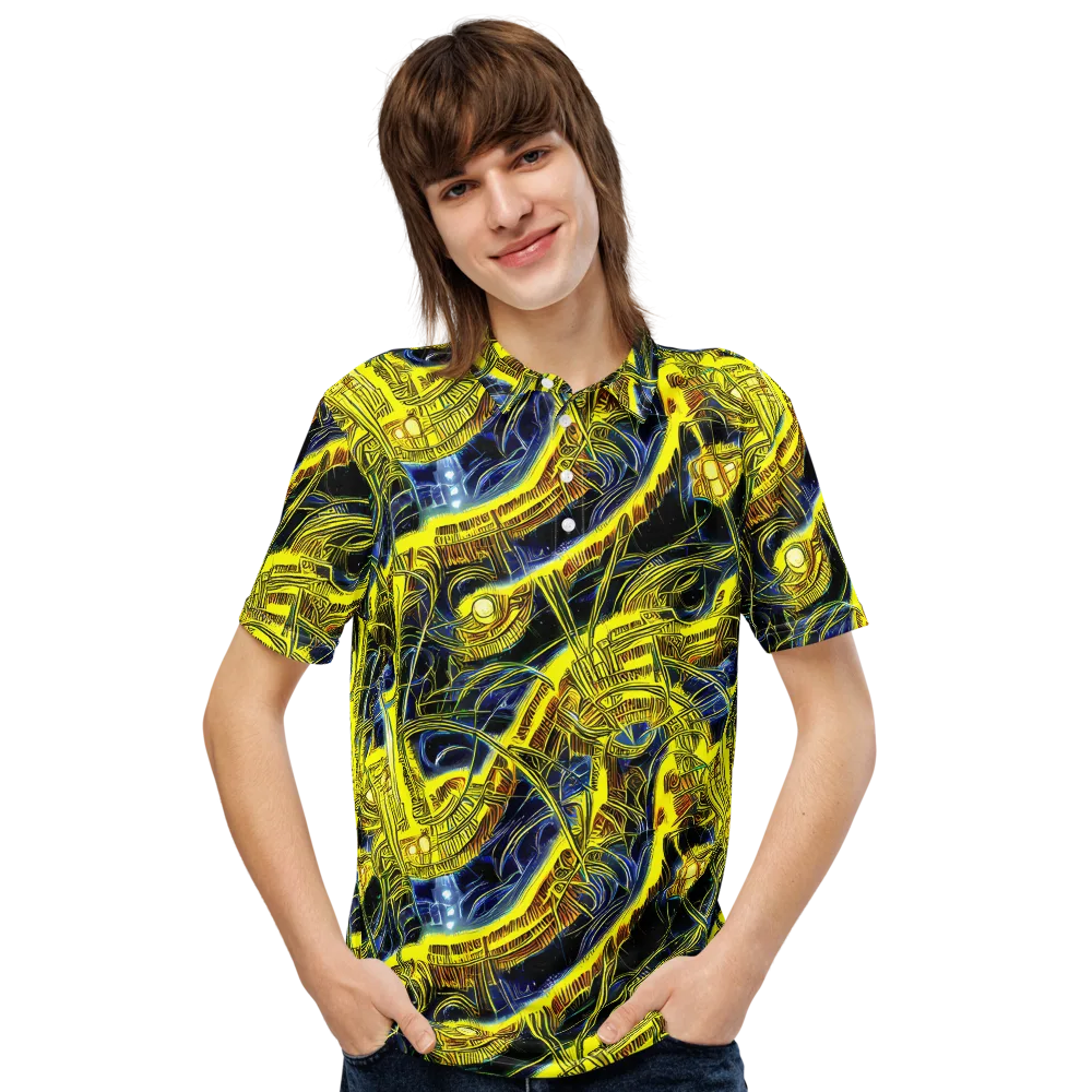 Solar Machine on Men's Slim Fit Polo Shirt — Front