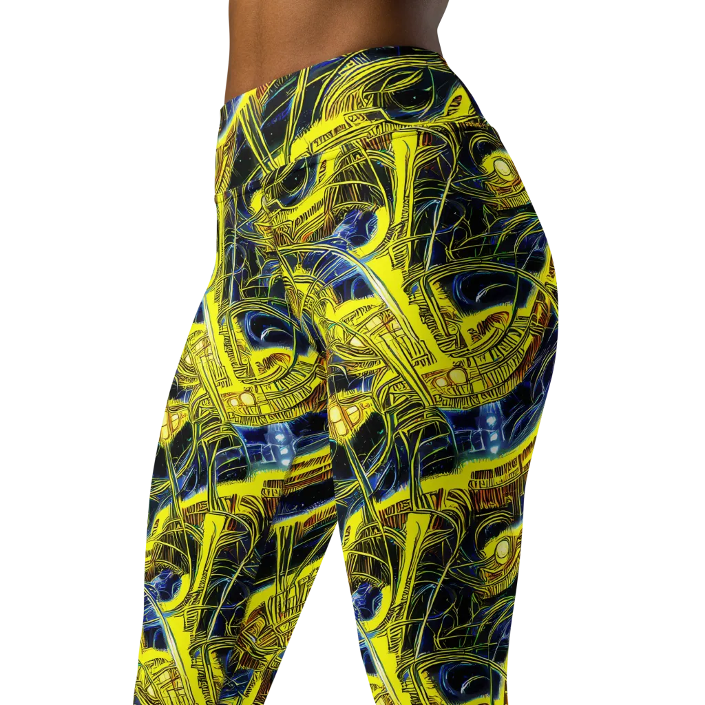 Solar Machine on Yoga Leggings — Left Front
