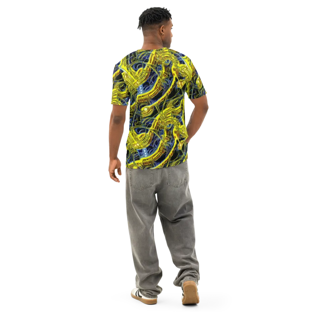 Solar Machine on Men's Cotton Crew Neck T-Shirt — Back