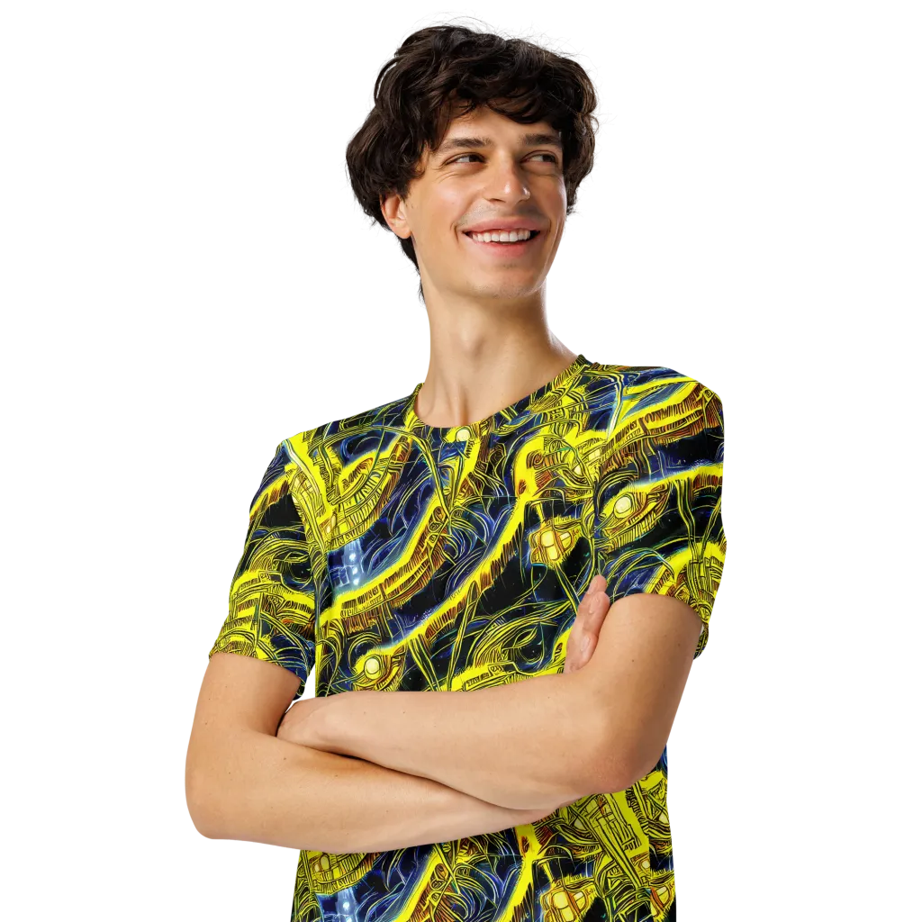 Solar Machine on Men's Crew Neck T-Shirt — Left Front
