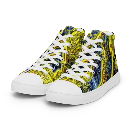 Solar Machine on a Women's High Top Canvas Shoes