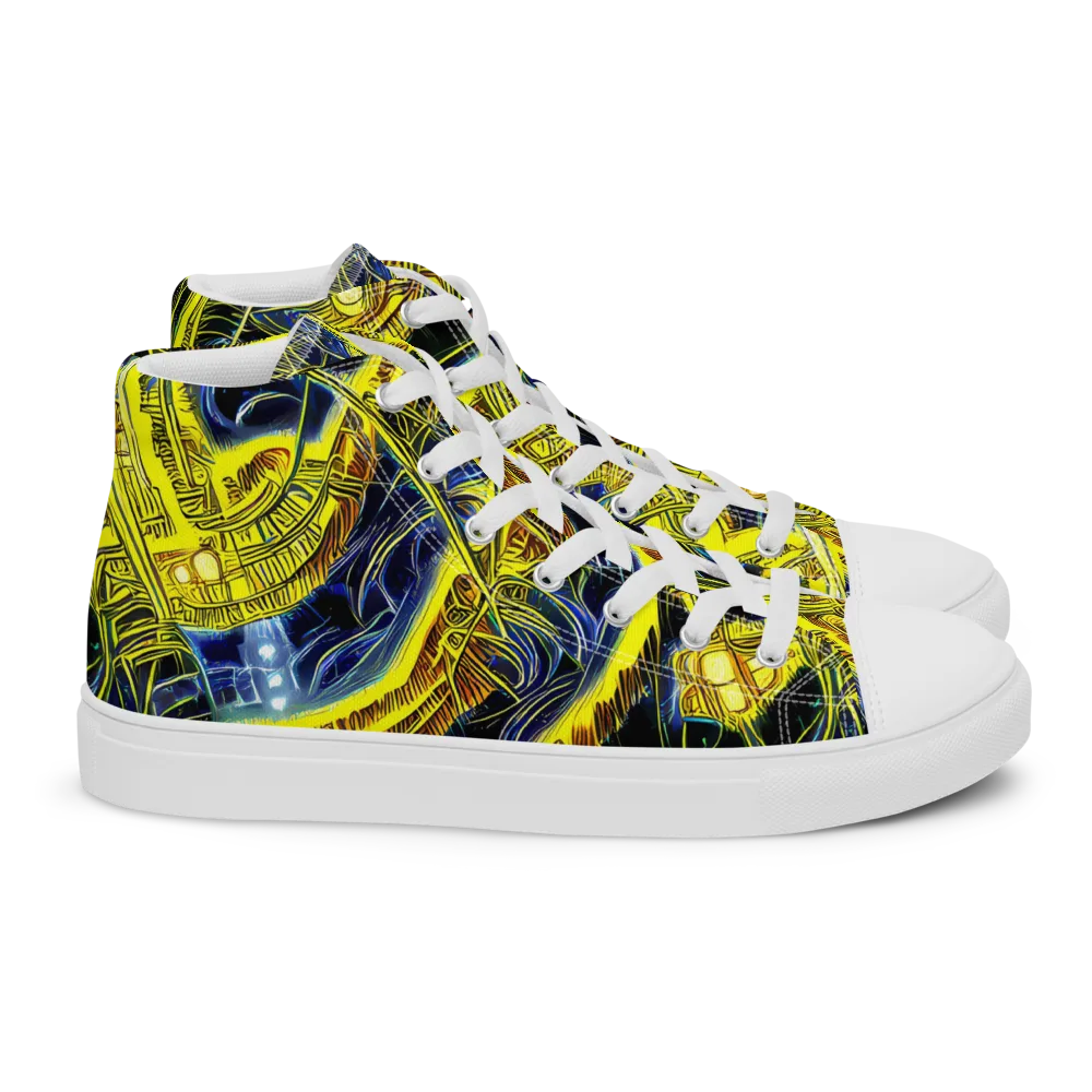 Solar Machine on Women's High Top Canvas Shoes — Right