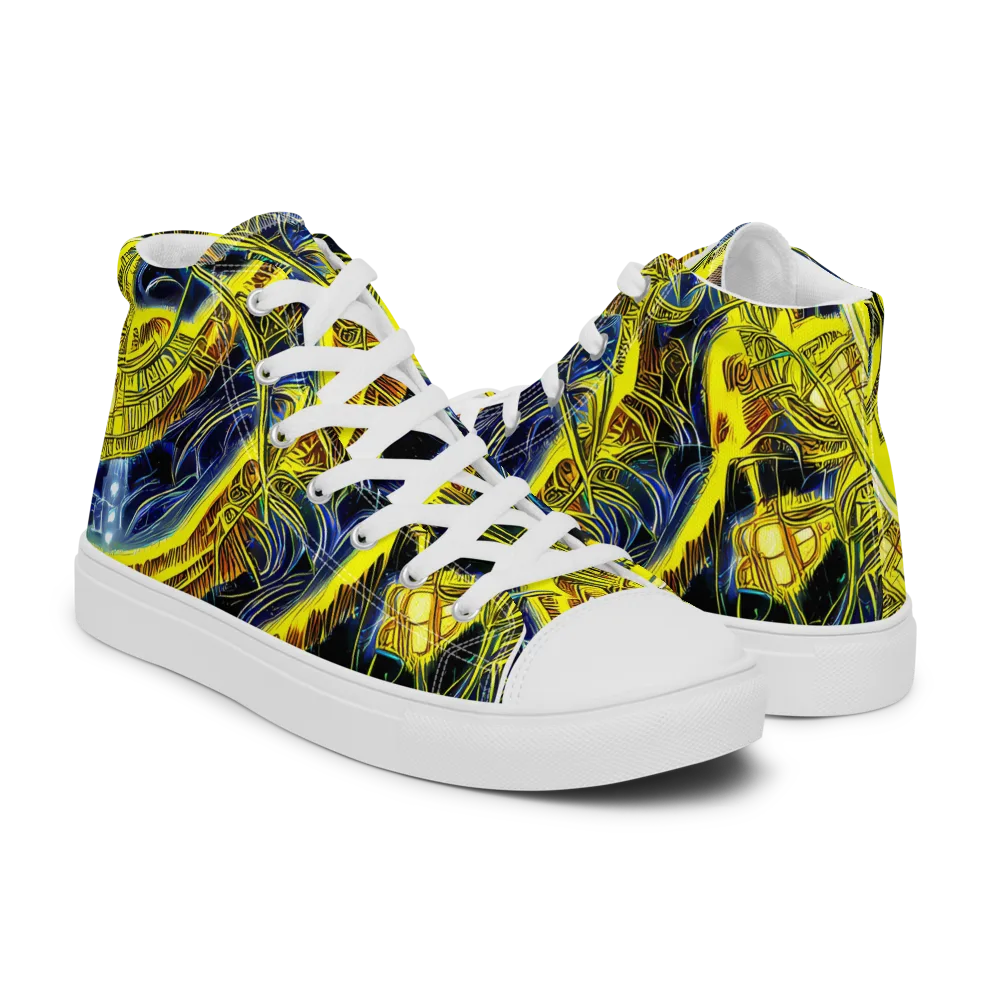 Solar Machine on Women's High Top Canvas Shoes — Right