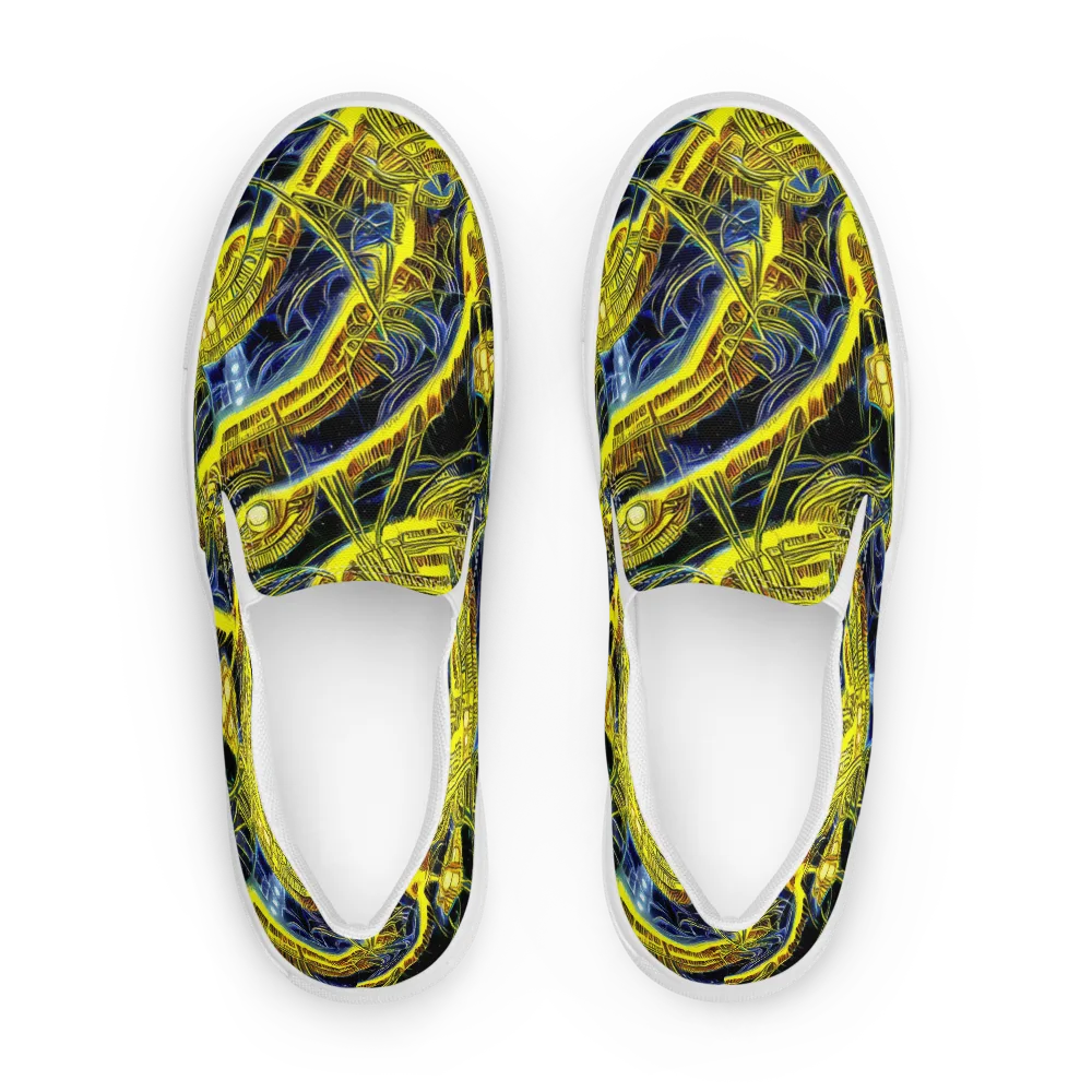 Solar Machine on Men's Slip-On Canvas Shoes — Front