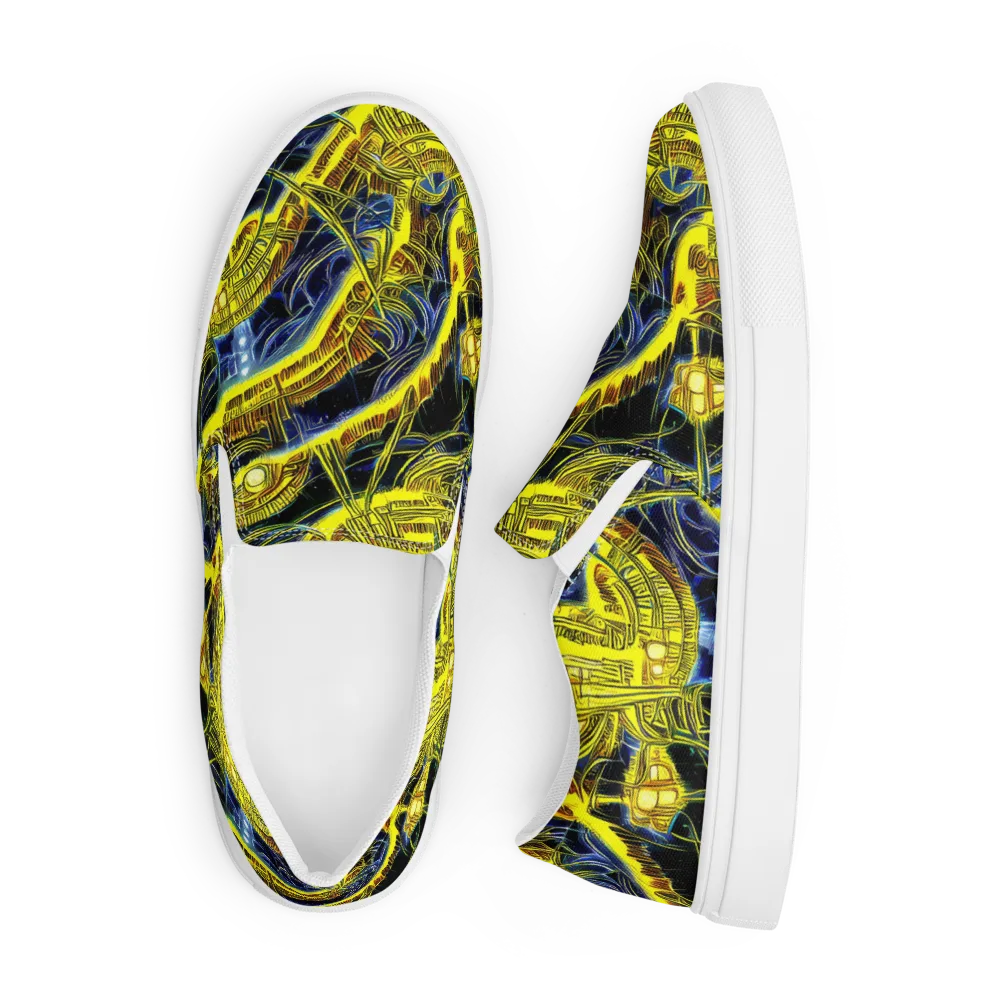 Solar Machine on Men's Slip-On Canvas Shoes — Front