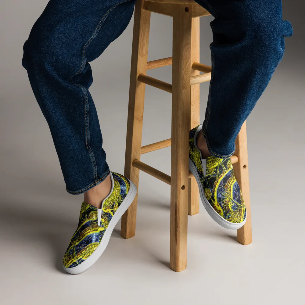 Solar Machine on Men's Slip-On Canvas Shoes — Front