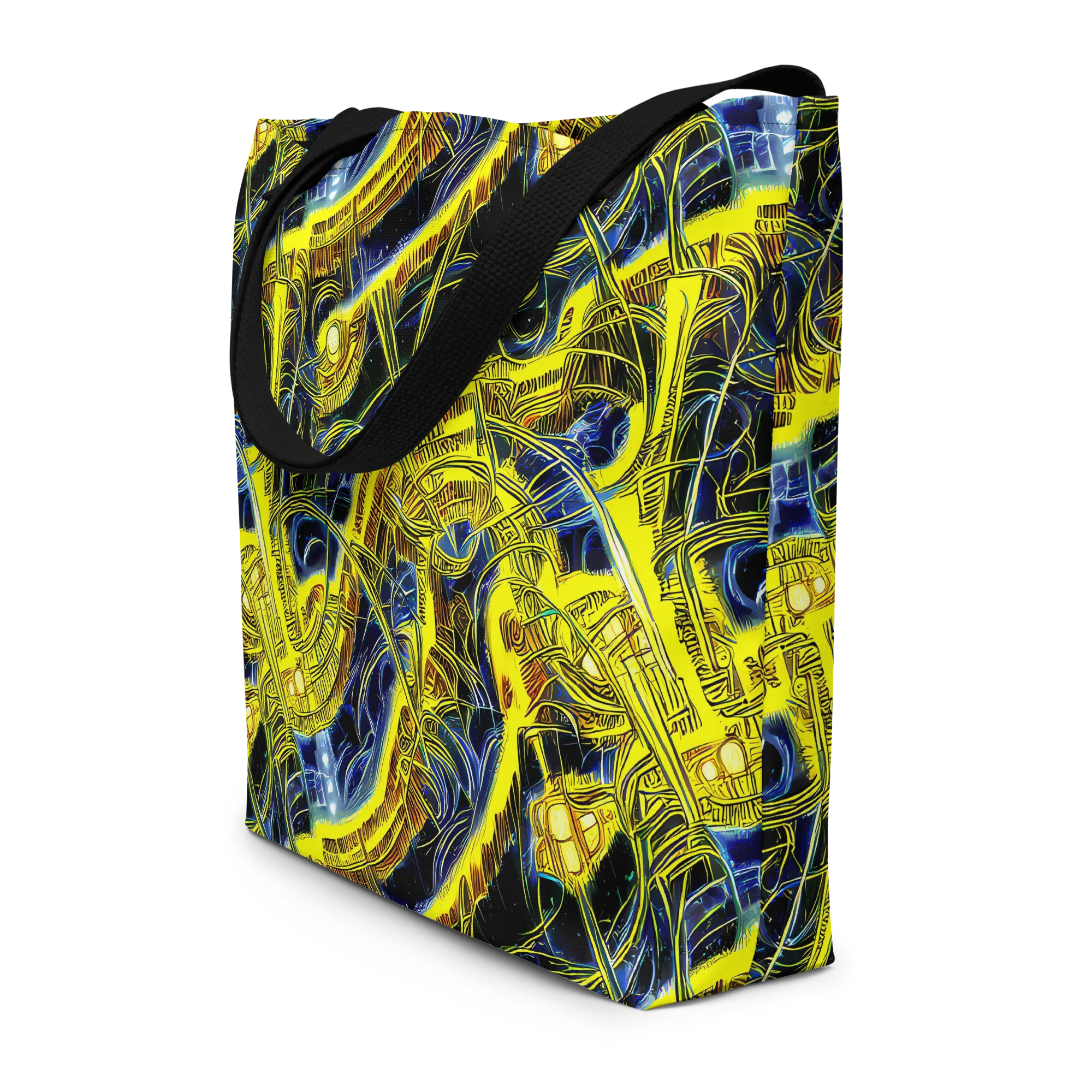 Solar Machine on Large Tote Bag W/ Pocket — Front
