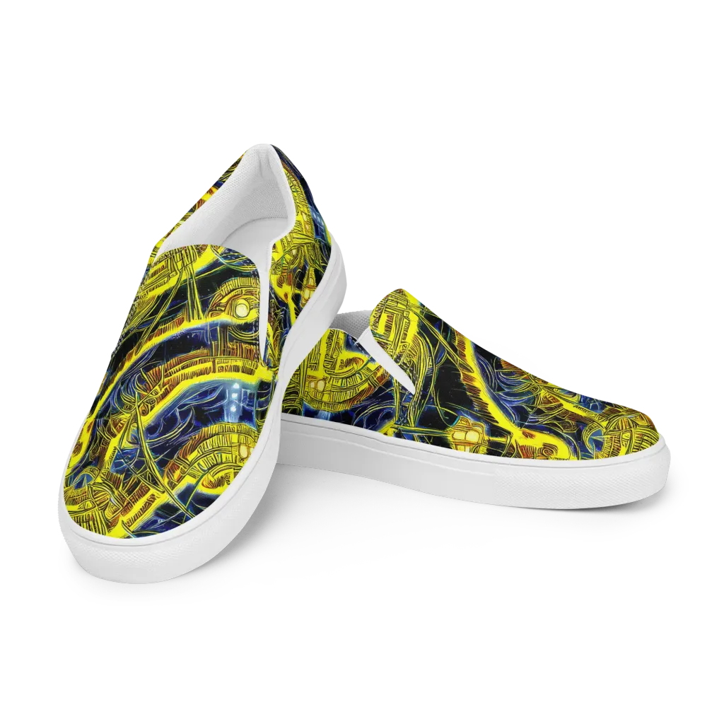 Solar Machine on Women's Slip-On Canvas Shoes — Left Front