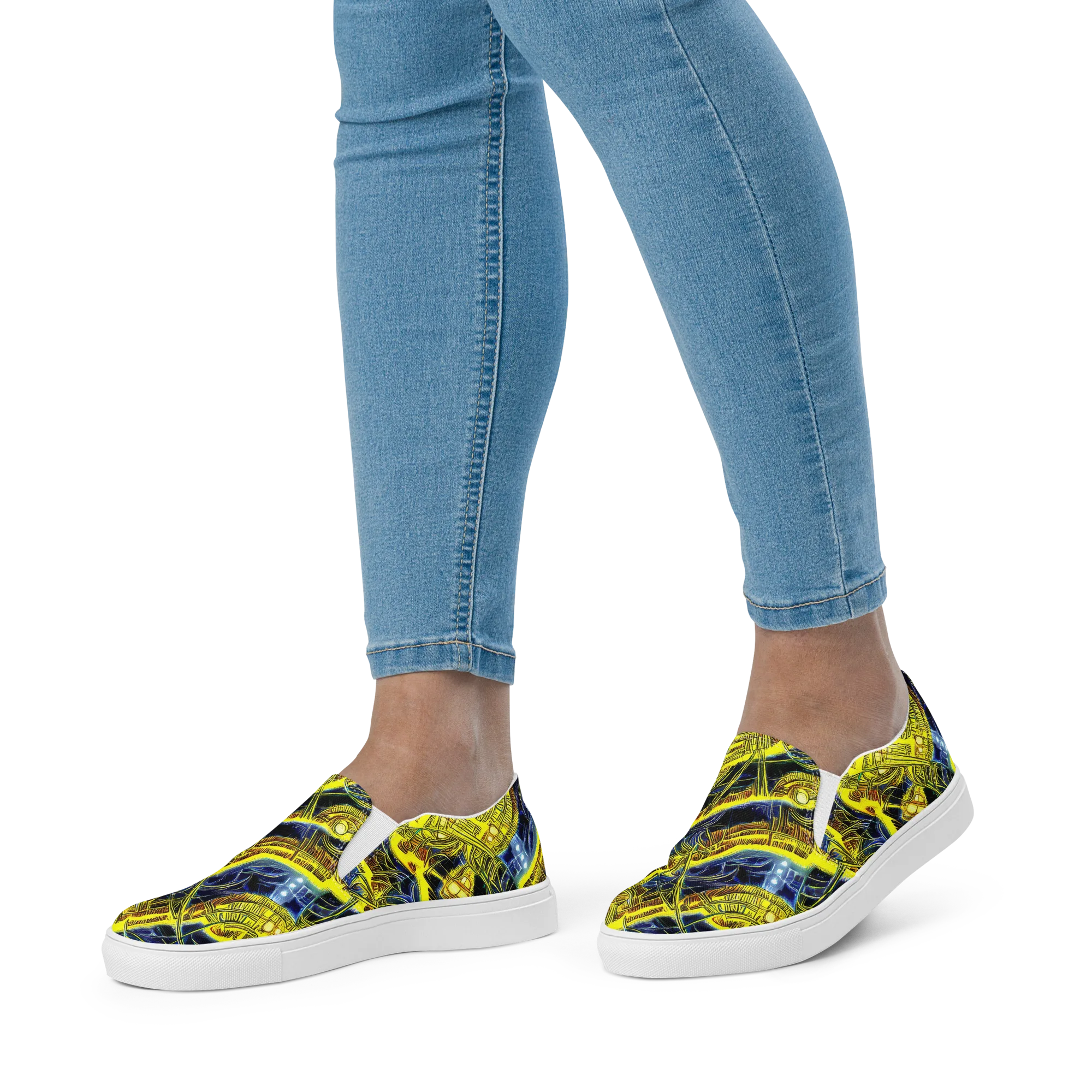 Solar Machine on Women's Slip-On Canvas Shoes — Front