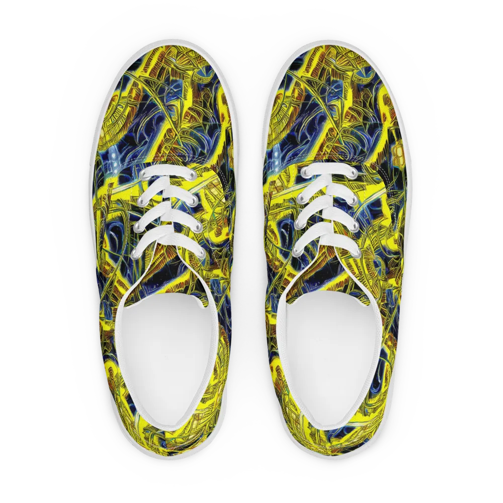 Solar Machine on Men's Lace-Up Canvas Shoes — Front