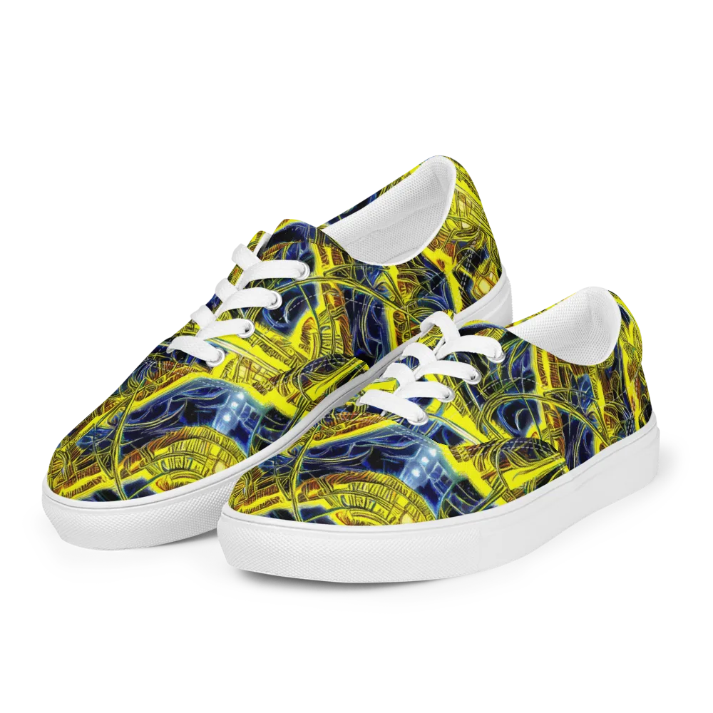 Solar Machine on Men's Lace-Up Canvas Shoes — Left Front
